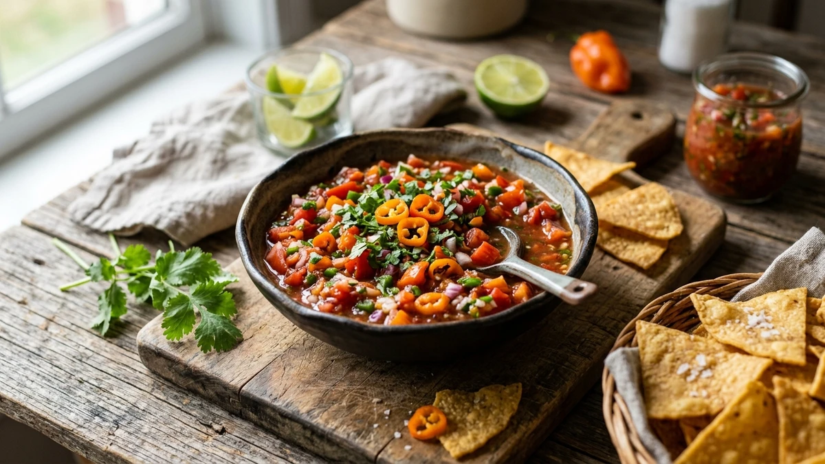 Fiery Habanero Salsa Recipe cooked to perfection - Yumaroma