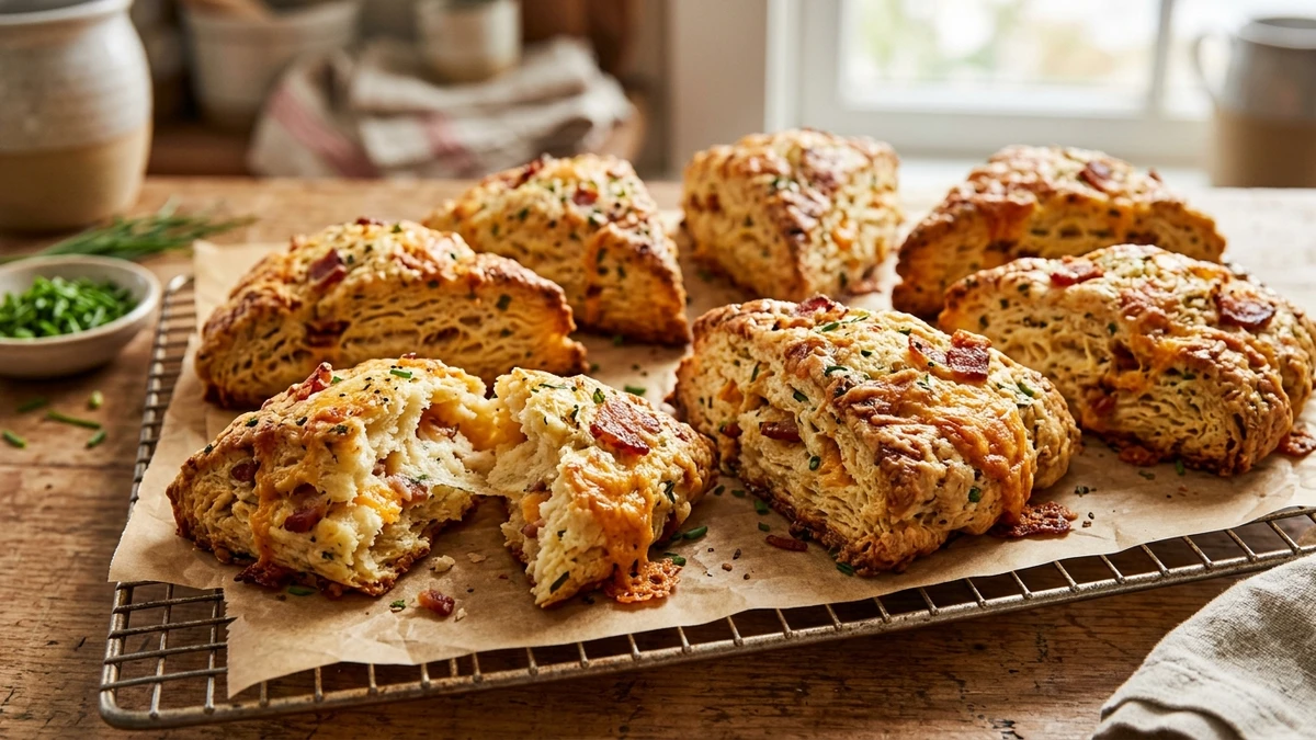 Flaky Savory Cheddar Bacon Herb Scones - YumaRoma Recipe