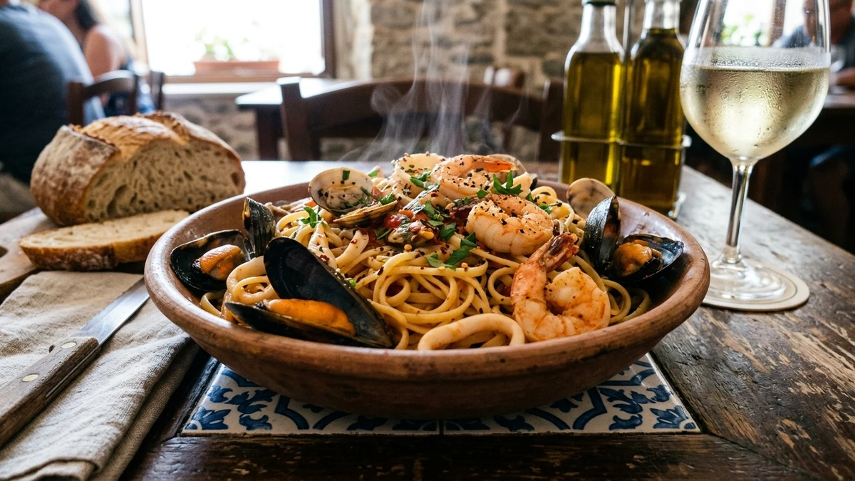 Classic Sea Fruits Recipe (Italian Pasta Frutti di Mare) cooked to perfection - Yumaroma