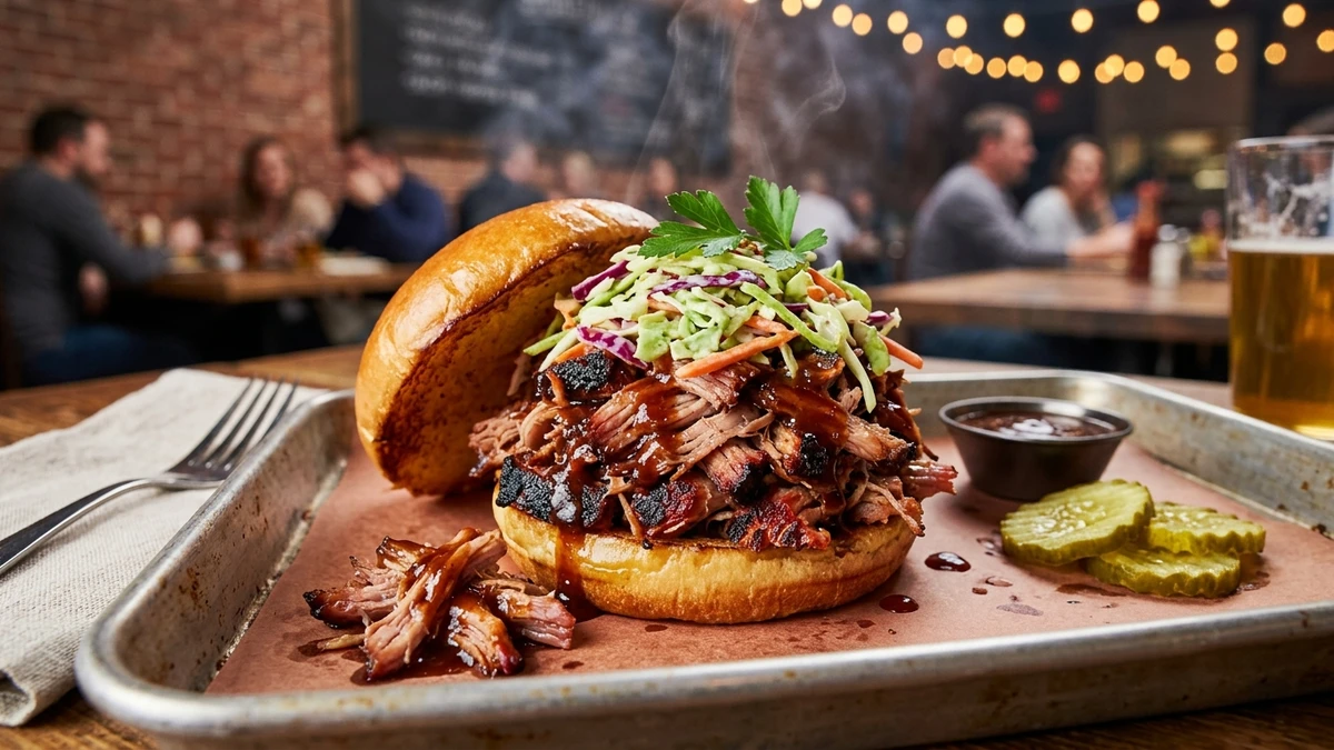 Slow Cooker Smoky BBQ Pulled Pork Shoulder Recipe cooked to perfection - Yumaroma