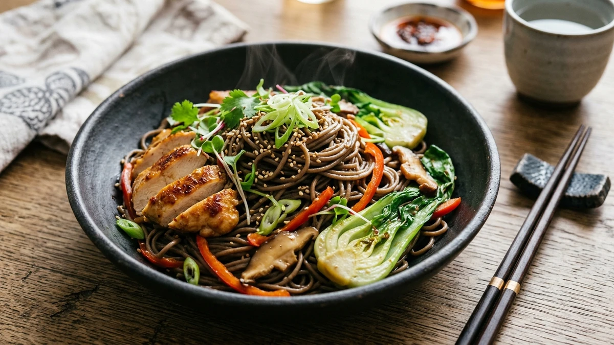 Soba Noodles with Chicken - YumaRoma Recipe