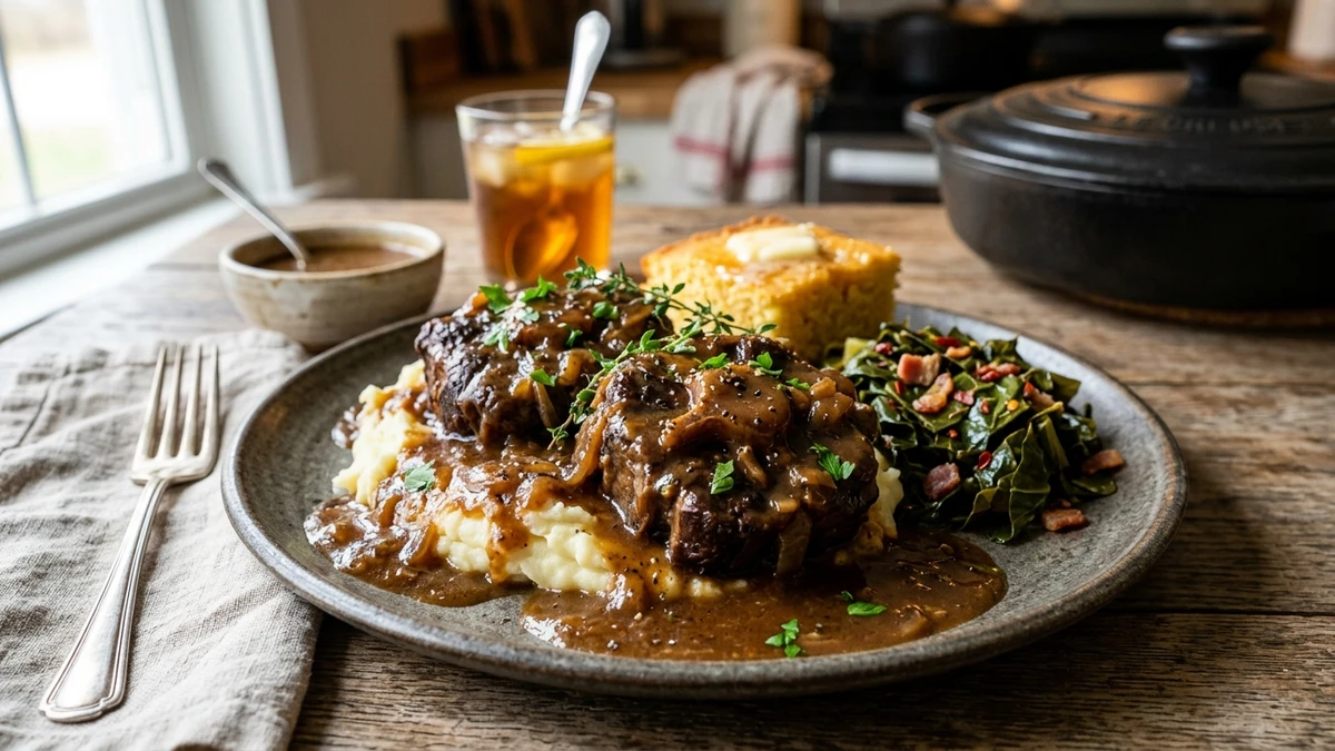 Authentic Southern Smothered Beef Oxtails Recipe cooked to perfection - Yumaroma