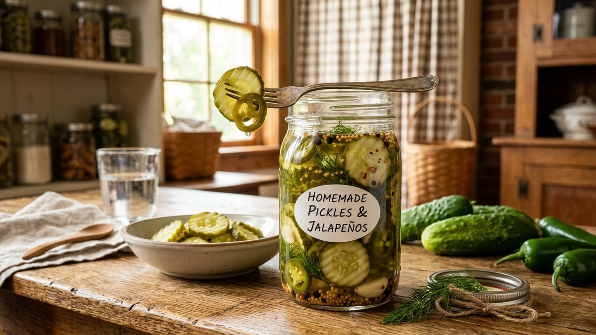 Southern Pickled Cucumbers & Jalapeño Peppers Recipe (Quick Pickles) cooked to perfection - Yumaroma
