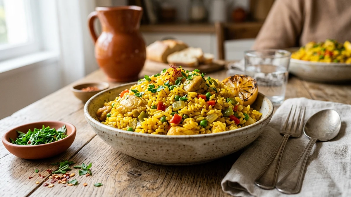 Authentic Spanish Yellow Rice Recipe (Arroz Amarillo) cooked to perfection - Yumaroma