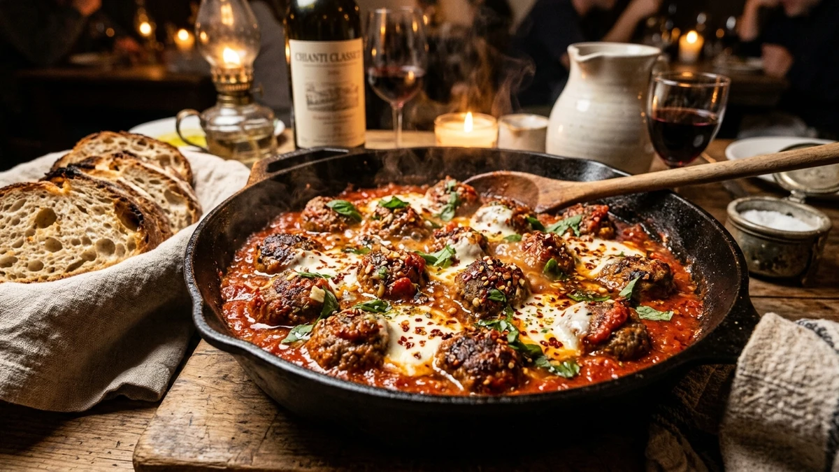 Fiery Italian Arrabbiata Beef & Pork Spicy Meatballs Recipe cooked to perfection - Yumaroma