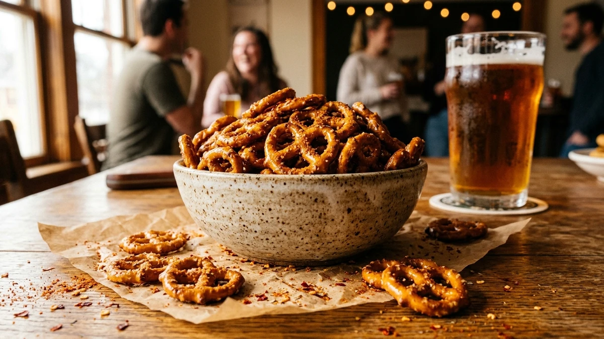 Crunchy Spicy Pretzel Recipe (Zesty Ranch & Cayenne Party Snack) cooked to perfection - Yumaroma