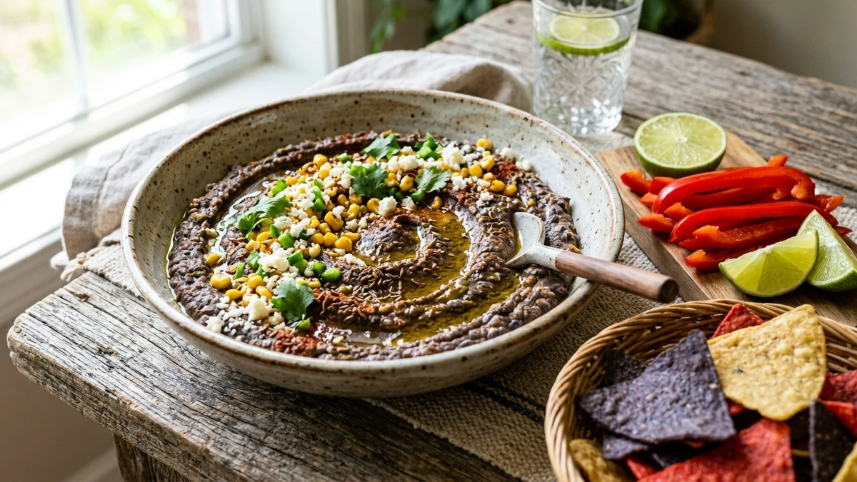 Spicy Southwestern Black Bean Hummus Dip Recipe (10-Minute) cooked to perfection - Yumaroma