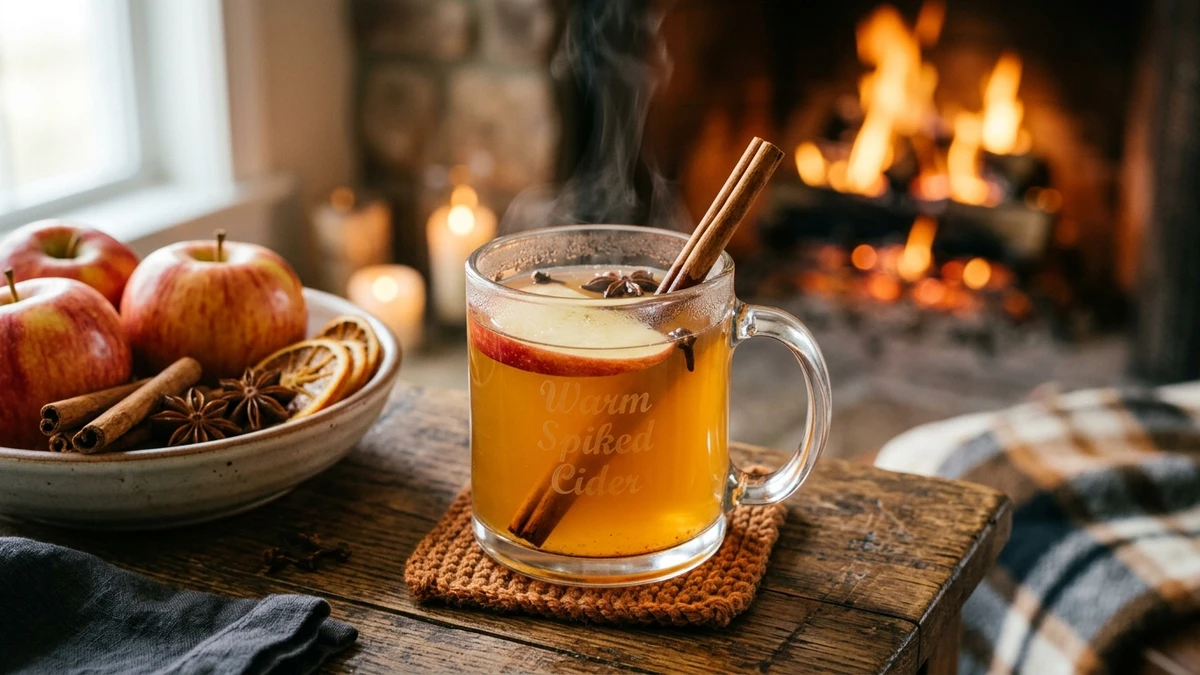 Warm Spiked Apple Cider Recipe with Bourbon cooked to perfection - Yumaroma