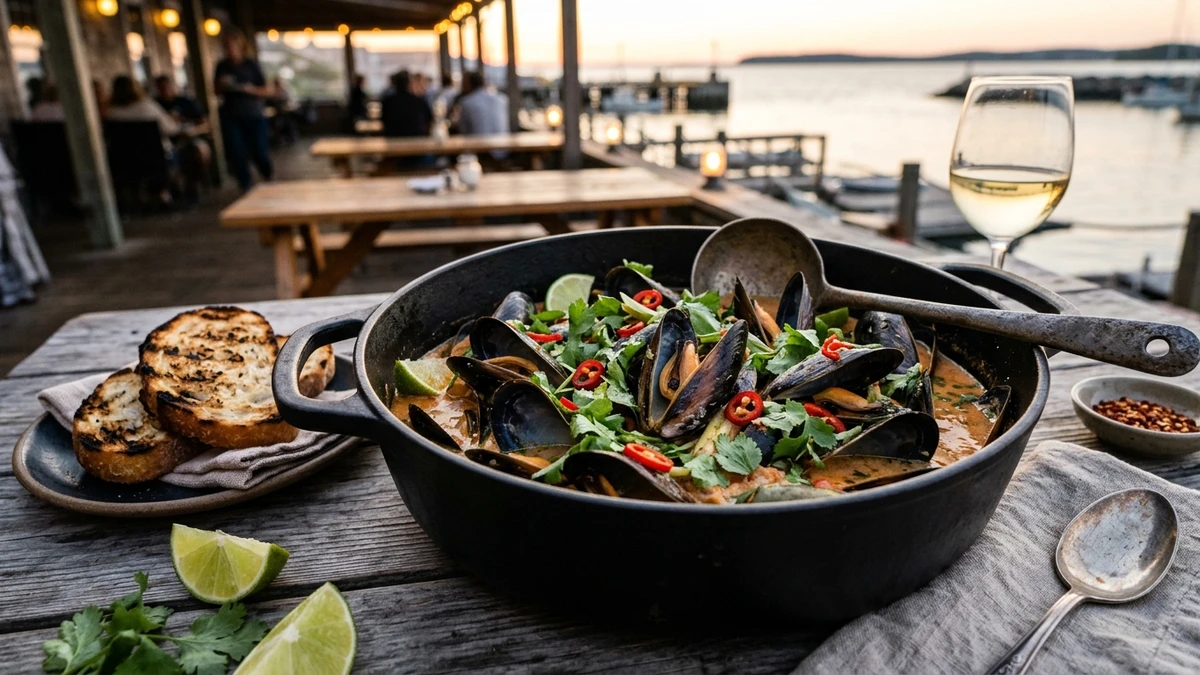 Steamed PEI Coconut Lime Mussels Recipe (Thai Style) cooked to perfection - Yumaroma