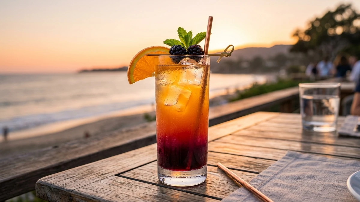 Layered Tequila Sunset Cocktail with Blackberry Grenadine cooked to perfection - Yumaroma