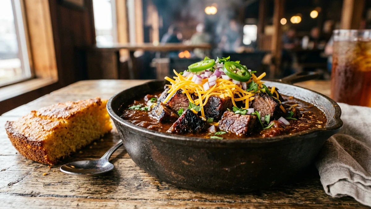 Texas Smoked Chuck Roast Chili Recipe (No Beans) cooked to perfection - Yumaroma