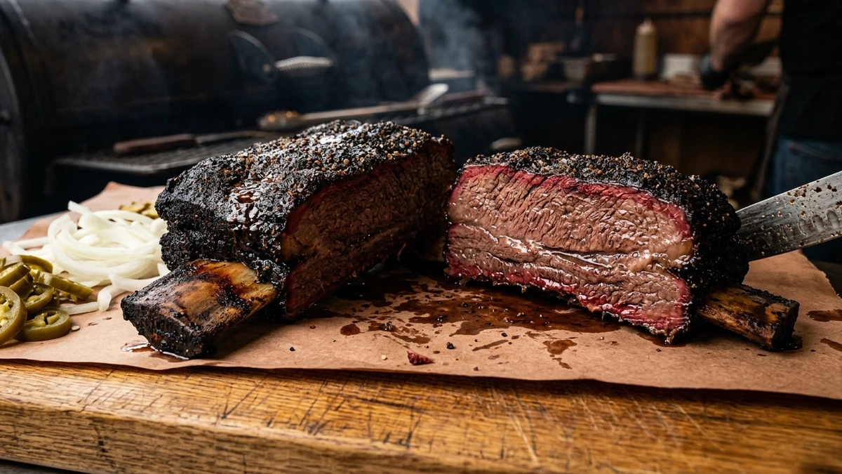 Texas-Style Smoked Dino Beef Short Ribs Recipe cooked to perfection - Yumaroma
