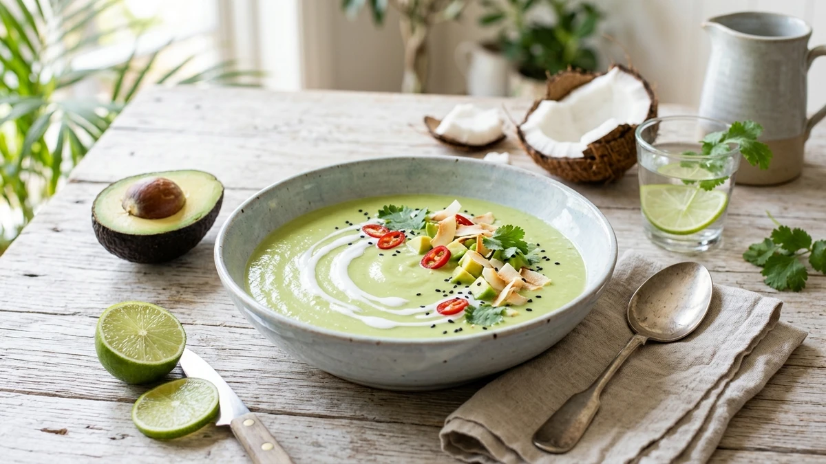 Chilled Thai Avocado Coconut Soup - YumaRoma Recipe