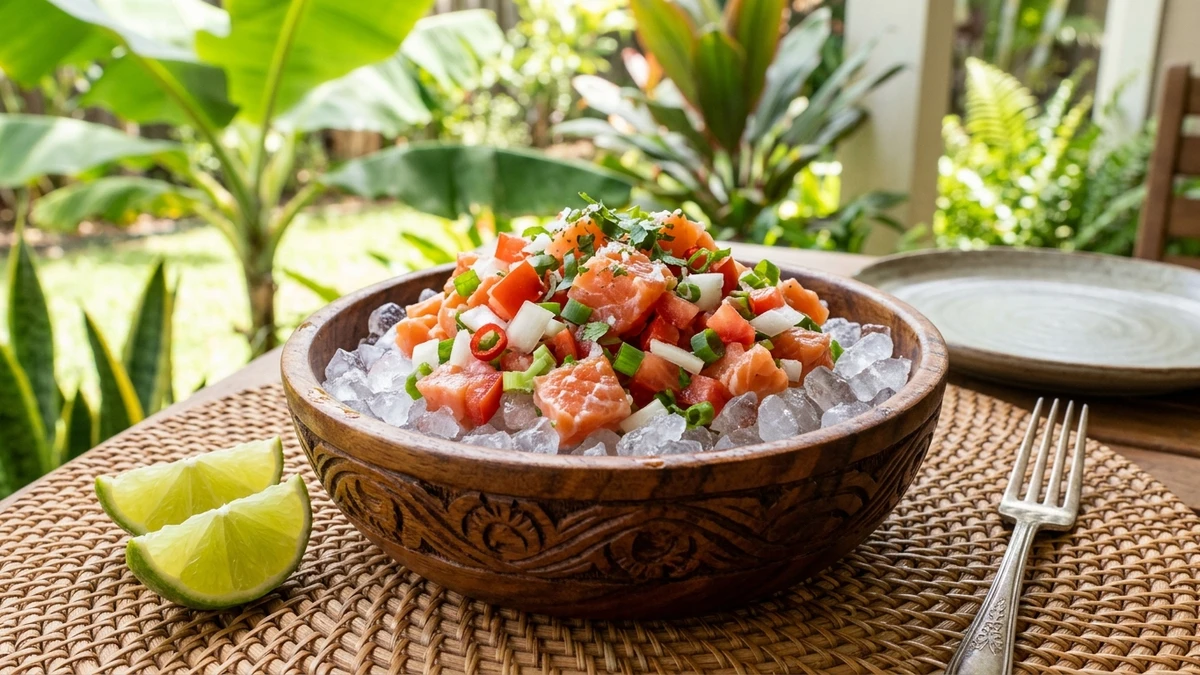Traditional Hawaiian Lomi Lomi Salmon Recipe (Lomi Salmon) cooked to perfection - Yumaroma