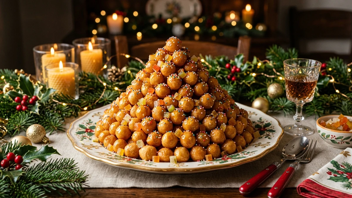 Traditional Italian Christmas Struffoli Honey Balls Recipe cooked to perfection - Yumaroma