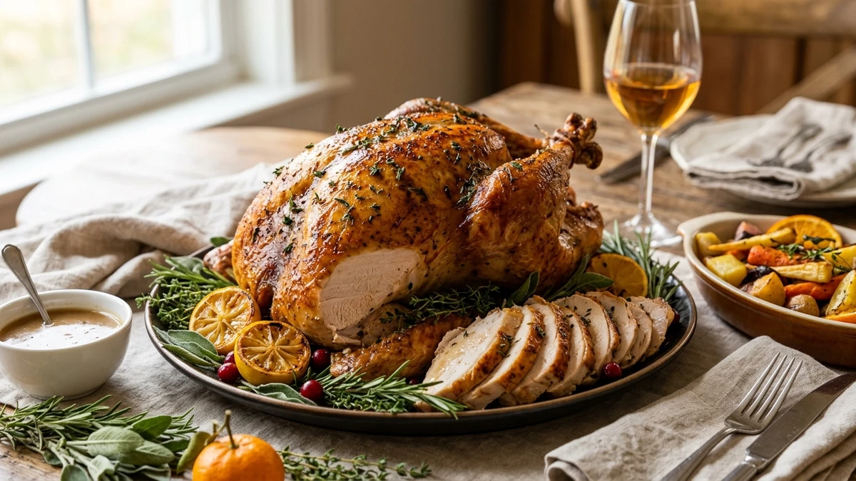 Best Juicy Herb & Citrus Roast Turkey Marinade Recipe cooked to perfection - Yumaroma