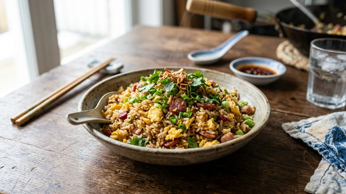 Uncle Roger Egg Fried Rice Recipe cooked to perfection - Yumaroma
