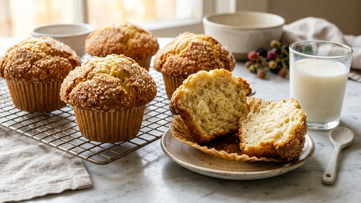 Bakery-Style Vanilla Muffins Recipe (High-Dome & Fluffy) - YumaRoma Recipe