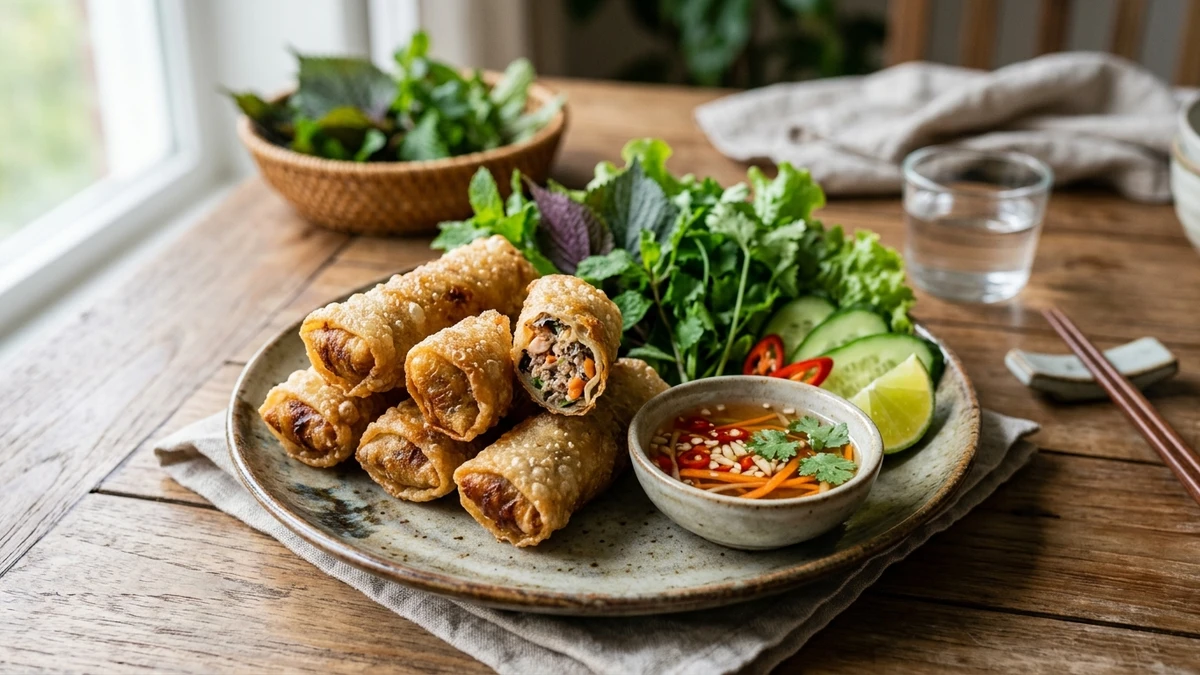Crispy Vietnamese Egg Rolls Recipe (Chả Giò) cooked to perfection - Yumaroma