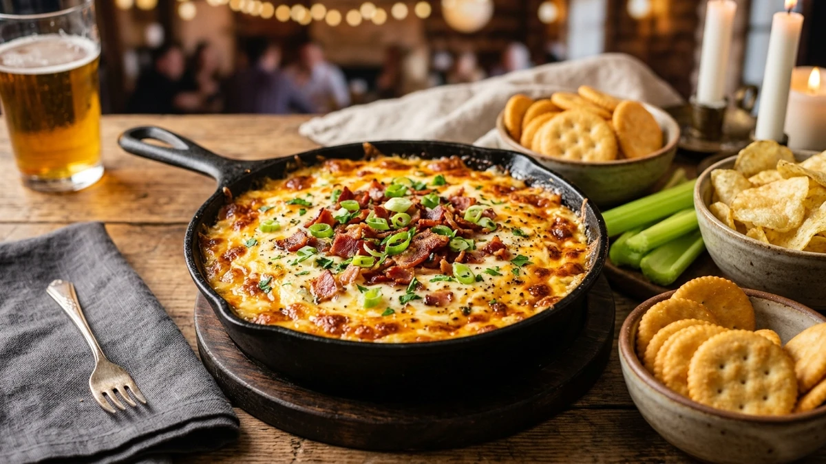Warm Cheesy Bacon Ranch Crack Dip Recipe cooked to perfection - Yumaroma