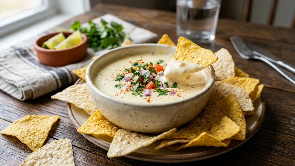 Authentic Mexican Queso Blanco Dip Recipe (White Cheese Dip) cooked to perfection - Yumaroma