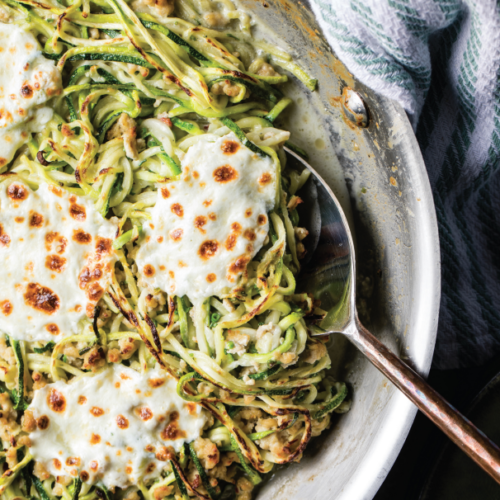 Zucchini Cheese Noodles And Chicken