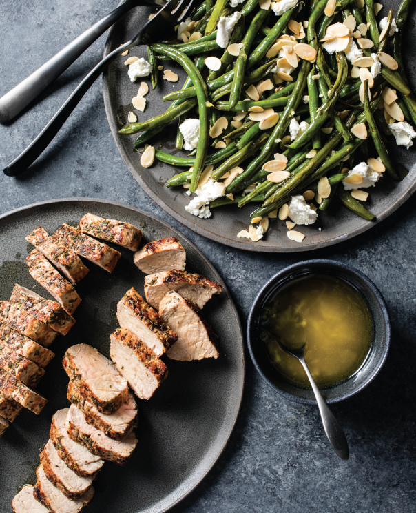 LEMON-THYME PORK TENDERLOIN WITH GREENBEANS