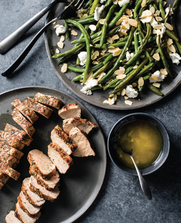 LEMON-THYME PORK TENDERLOIN WITH GREEN BEANS