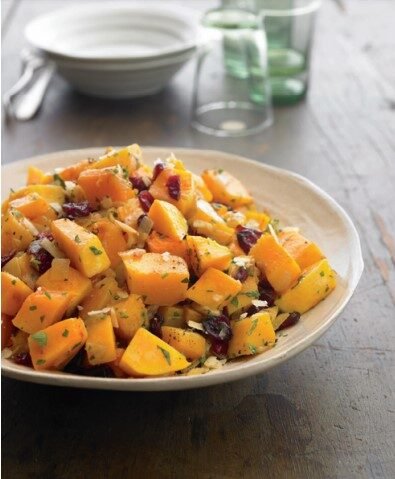 Butternut Squash With Pecans And Cranberries