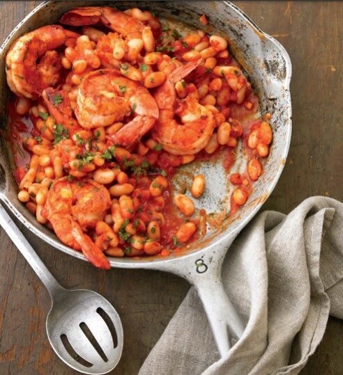 Garlic Shrimp With White Beans And Tomatoes