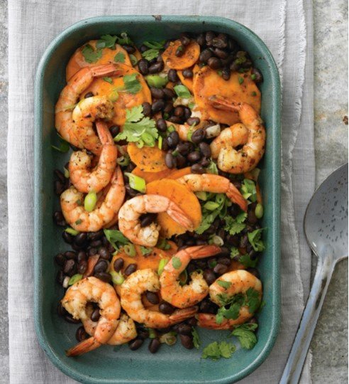 Jerk Shrimp With Sweet Potato And Black Beans