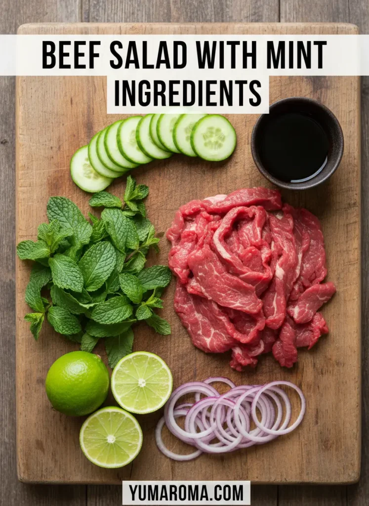 BEEF SALAD WITH MINT INGREDIENTS