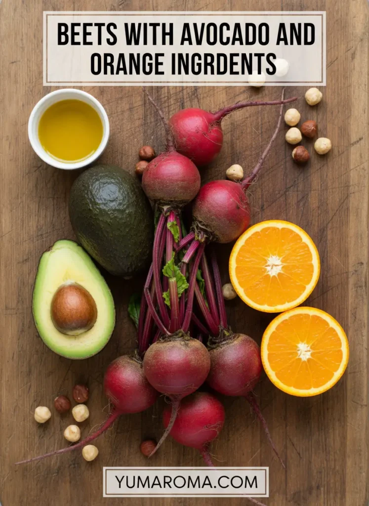 BEETS WITH AVOCADO AND ORANGE INGREDIENTS