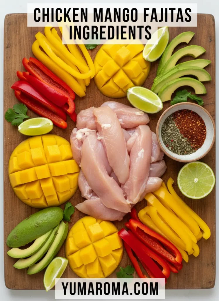 Chicken Mango Fajitas - Healthy & Sweet Tropical Dinner 3 CHICKEN MANGO FAJITAS INGREDIENTS