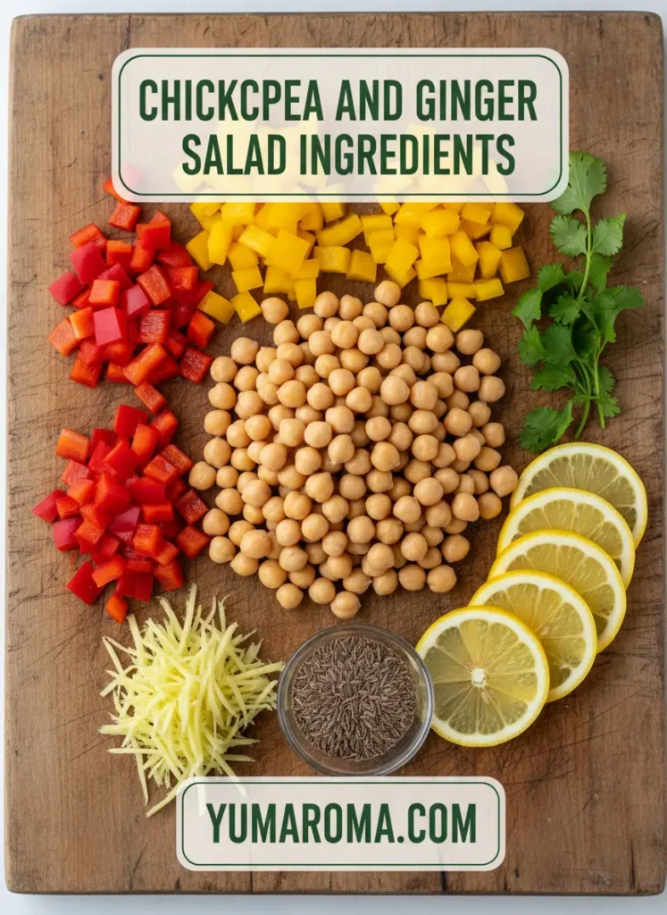 CHICKPEA AND GINGER SALAD INGREDIENTS
