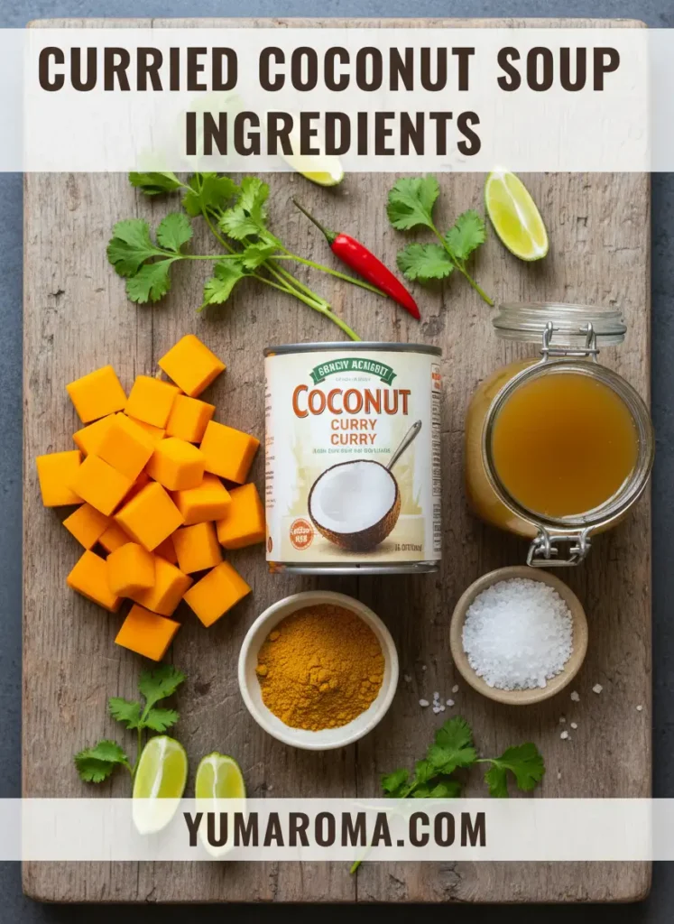 Curried Coconut Soup - Creamy & Healthy Butternut Squash Soup 5 CURRIED COCONUT SOUP INGREDIENTS