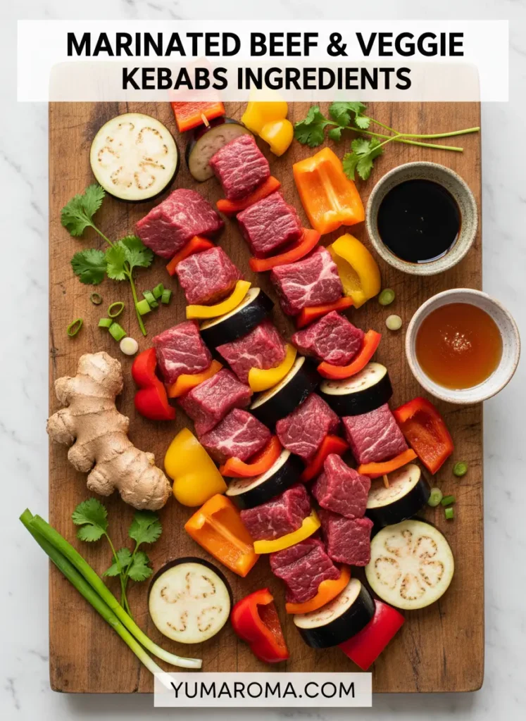 MARINATED BEEF & VEGGIE KEBABS INGREDIENTS