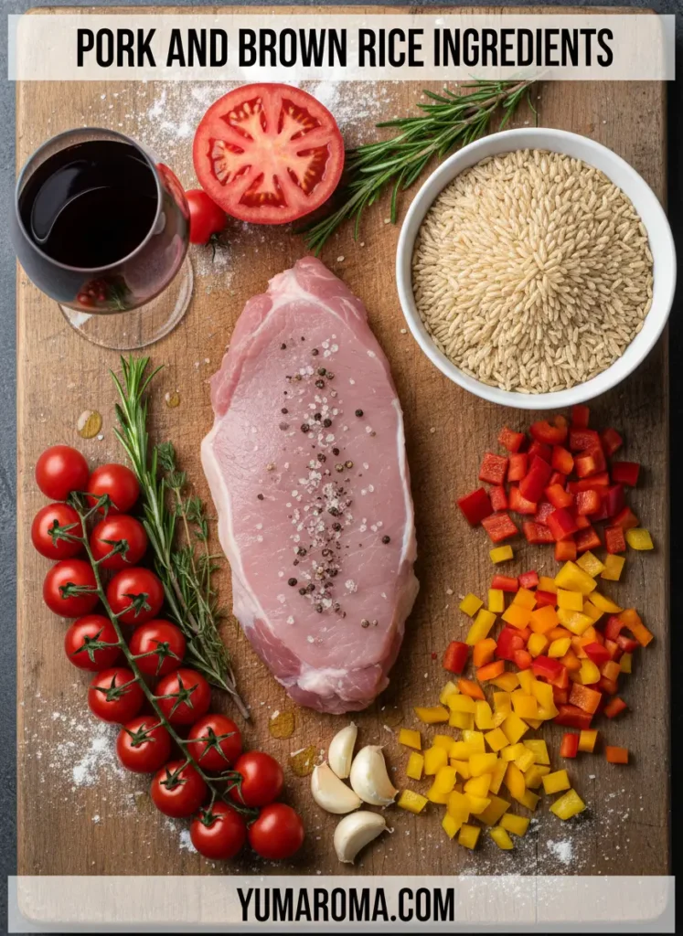 PORK AND BROWN RICE INGREDIENTS