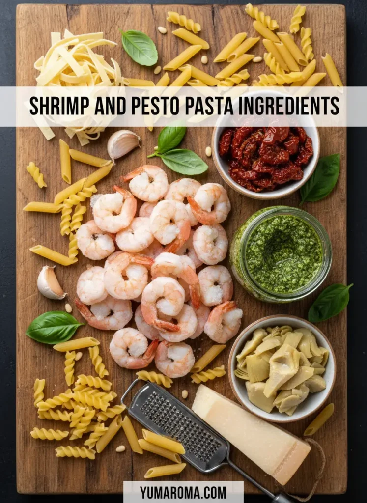 Shrimp and Pesto Pasta - Recovery & Carb-Loading 3 SHRIMP AND PESTO PASTA INGREDIENTS