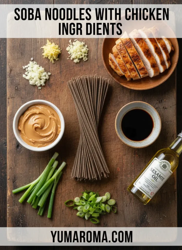 Soba Noodles With Chicken - Easy Weeknight Recovery Meal 3 SOBA NOODLES WITH CHICKEN INGREDIENTS