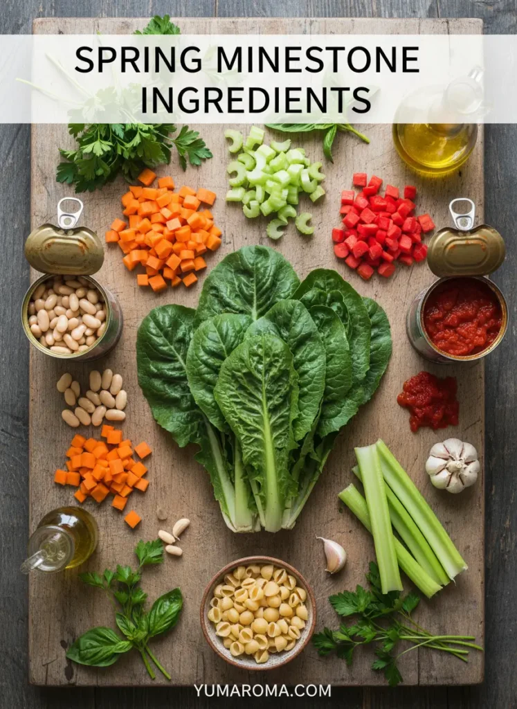 Minestrone With Spring Vegetables - Easy Homemade Soup 5 SPRING MINESTRONE INGREDIENTS