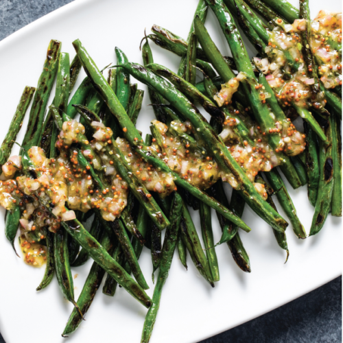 Sauteed Green Beams With Mustard Vinaigrette