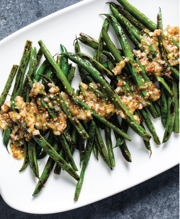 Sauteed Green Beams With Mustard Vinaigrette