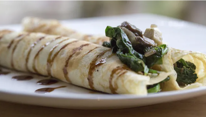 Mushroom And Spinach Crepes