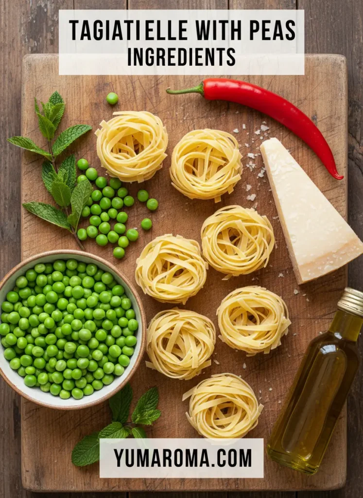 TAGLIATELLE WITH PEAS INGREDIENTS