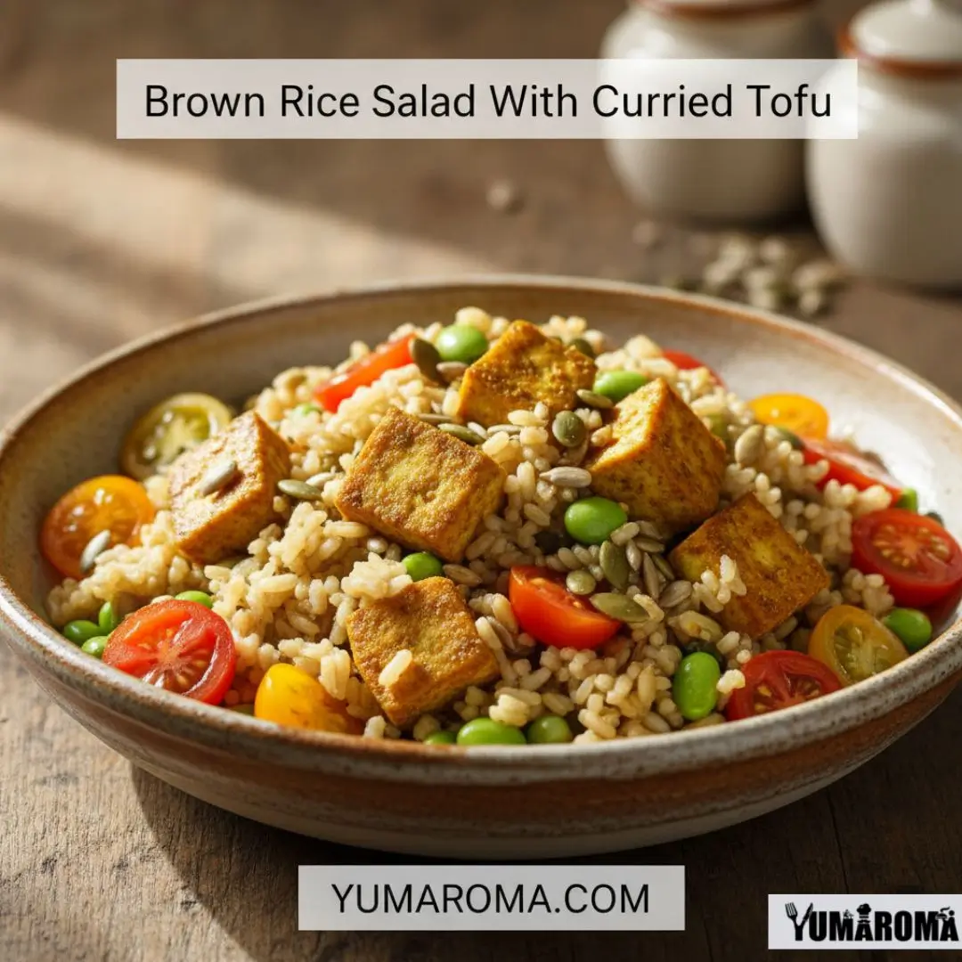 Brown Rice Salad With Curried Tofu
