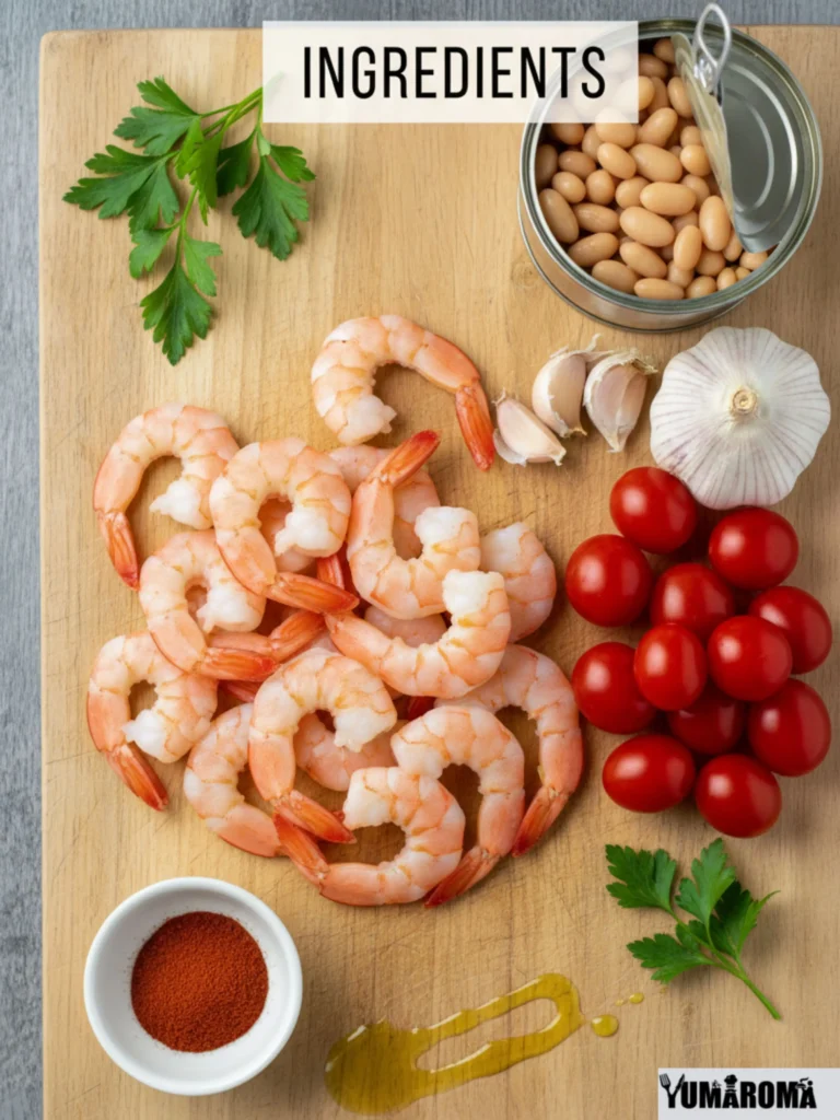 Garlic Shrimp With White Beans And Tomatoes